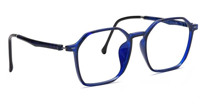 Xstyl by Coolwinks E20B6730 Glossy Blue Full Frame Retro Square Eyeglasses for Men and Women-BLUE-2