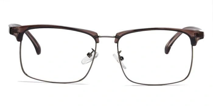 Xstyl by Coolwinks E15A6722 Glossy Brown Full Frame Clubmaster Eyeglasses for Men and Women-