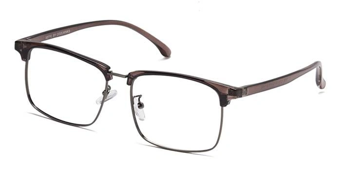 Xstyl by Coolwinks E15A6722 Glossy Brown Full Frame Clubmaster Eyeglasses for Men and Women-BROWN-1