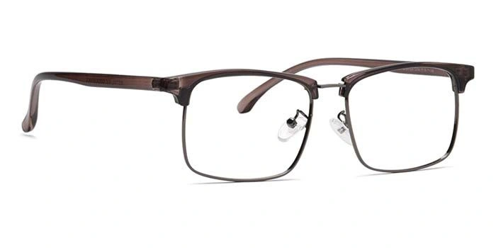 Xstyl by Coolwinks E15A6722 Glossy Brown Full Frame Clubmaster Eyeglasses for Men and Women-BROWN-2