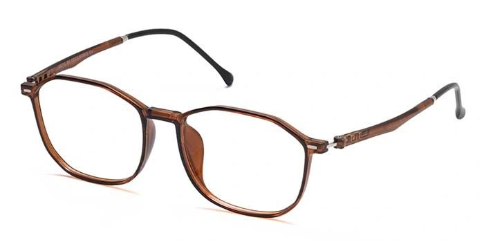 Xstyl by Coolwinks E15C6757 Glossy Brown Full Frame Retro Square Eyeglasses for Men and Women-BROWN-1