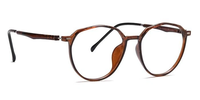 Xstyl by Coolwinks E15A6754 Glossy Brown Full Frame Round Eyeglasses for Men and Women-BROWN-2