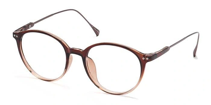 Xstyl by Coolwinks E15B6765 Glossy Brown Full Frame Round Eyeglasses for Men and Women-BROWN-1