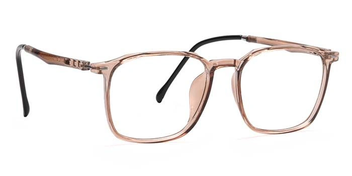 Xstyl by Coolwinks E44B6755 Glossy Peach Full Frame Retro Square Eyeglasses for Women-PEACH-2