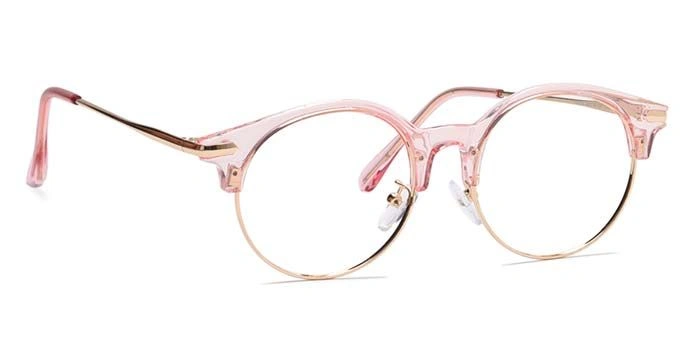 Xstyl by Coolwinks E23C6735 Glossy Pink Full Frame Clubmaster Eyeglasses for Women-PINK-2