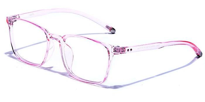 Xstyl by Coolwinks E23A6087 Glossy Pink Full Frame Retro Square Eyeglasses for Women-PINK-1