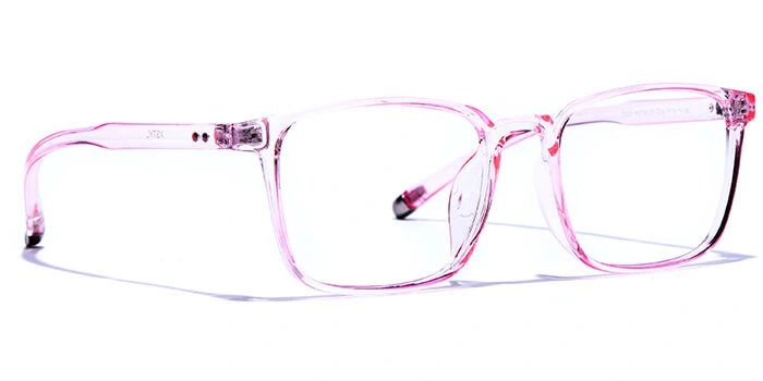 Xstyl by Coolwinks E23A6087 Glossy Pink Full Frame Retro Square Eyeglasses for Women-PINK-2