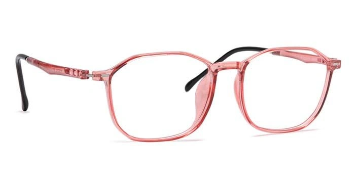 Xstyl by Coolwinks E23A6757 Glossy Pink Full Frame Retro Square Eyeglasses for Women-PINK-2