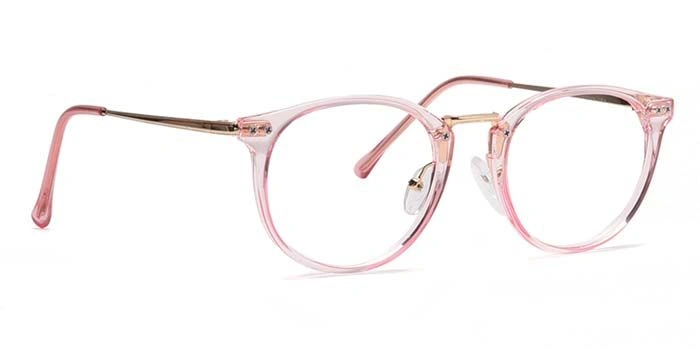 Xstyl by Coolwinks E23B6763 Glossy Pink Full Frame Round Eyeglasses for Women-PINK-2