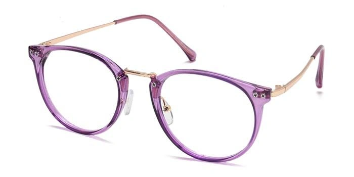 Xstyl by Coolwinks E17A6764 Glossy Purple Full Frame Round Eyeglasses for Women-PURPLE-1