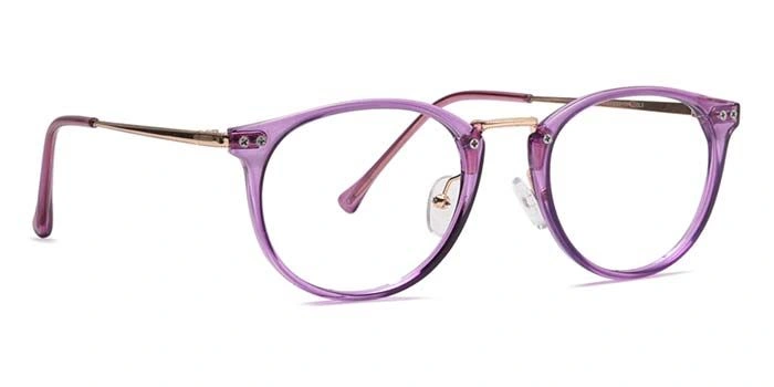 Xstyl by Coolwinks E17A6764 Glossy Purple Full Frame Round Eyeglasses for Women-PURPLE-2