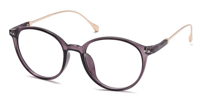 Xstyl by Coolwinks E17C6765 Glossy Purple Full Frame Round Eyeglasses for Women-PURPLE-1