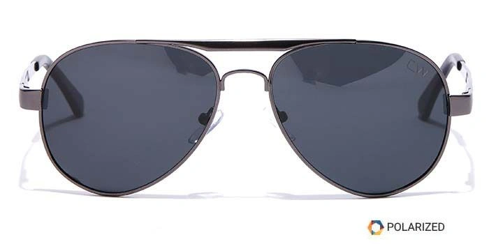 Elite by Coolwinks S12A6424 Black Polarized Pilot Sunglasses for Men and Women-