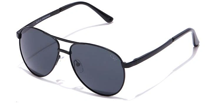 Elite by Coolwinks S12A6436 Black Polarized Pilot Sunglasses for Men and Women-BLACK-1