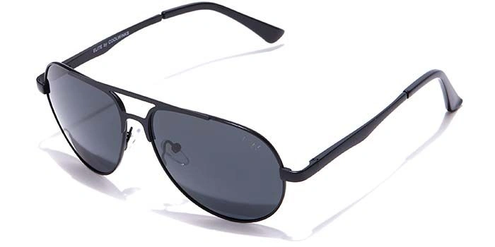 Elite by Coolwinks S12A6489 Black Polarized Pilot Sunglasses for Men and Women-BLACK-1