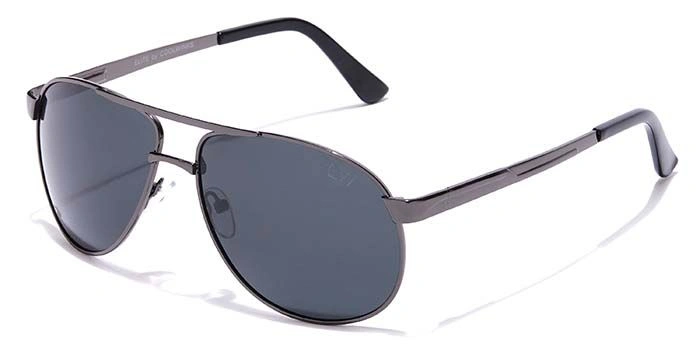 Elite by Coolwinks S12C6473 Black Polarized Pilot Sunglasses for Men and Women-BLACK-1