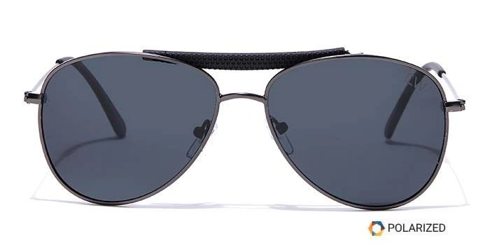 Elite by Coolwinks S12C6485 Black Polarized Pilot Sunglasses for Men and Women-