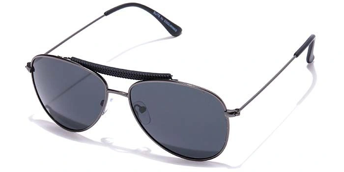 Elite by Coolwinks S12C6485 Black Polarized Pilot Sunglasses for Men and Women-BLACK-1