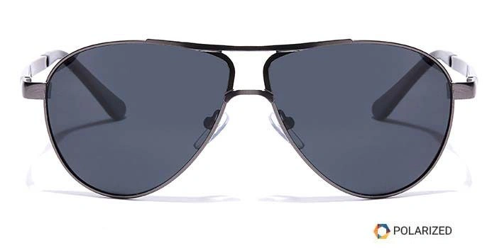 Elite by Coolwinks S12C6491 Black Polarized Pilot Sunglasses for Men and Women-