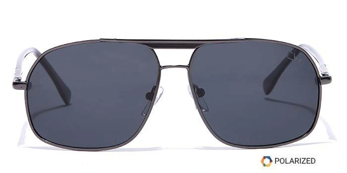 Elite by Coolwinks S12A6434 Black Polarized Retro Square Sunglasses for Men and Women-