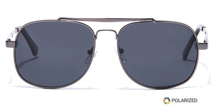 Elite by Coolwinks S12A6493 Black Polarized Retro Square Sunglasses for Men and Women-