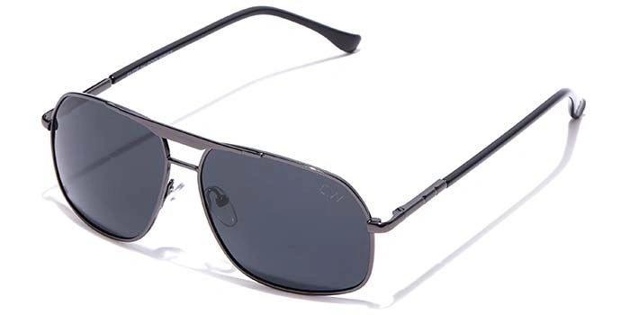 Elite by Coolwinks S12B6434 Black Polarized Retro Square Sunglasses for Men and Women-BLACK-1