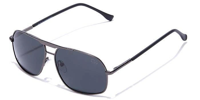 Elite by Coolwinks S12C6434 Black Polarized Retro Square Sunglasses for Men and Women-BLACK-1