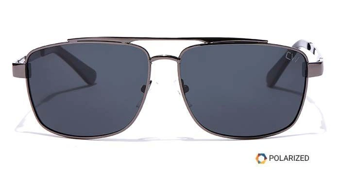 Elite by Coolwinks S12C6475 Black Polarized Retro Square Sunglasses for Men and Women-