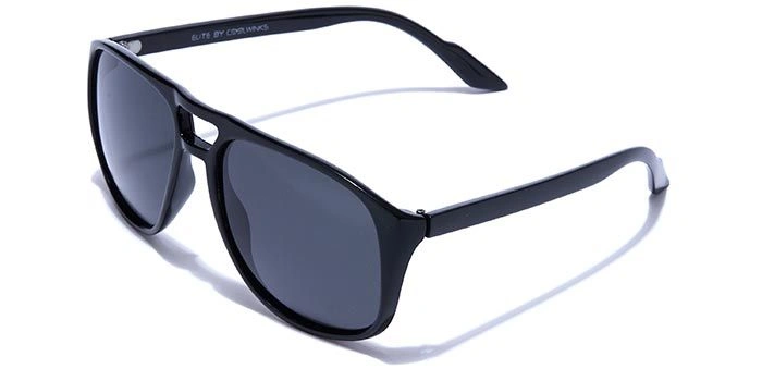 ELITE by Coolwinks S16A5492 Black Polarized Retro Square Sunglasses for Men and Women-BLACK-1