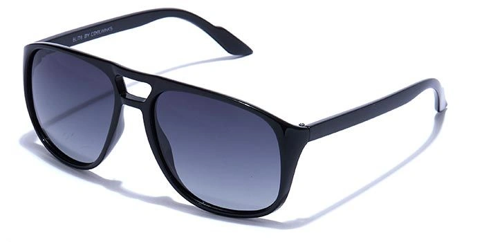 ELITE by Coolwinks S16A5499 Black Polarized Retro Square Sunglasses for Men and Women-BLACK-1