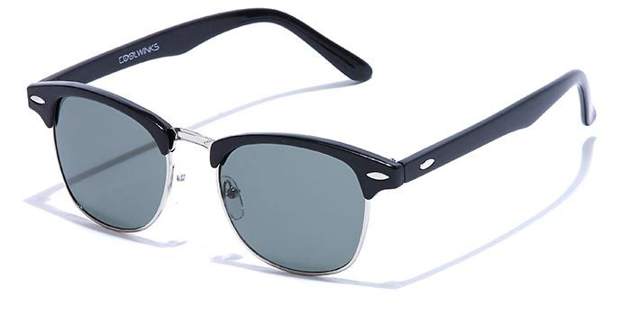 ELITE by Coolwinks S16A5383 Black Tinted Clubmaster Sunglasses for Men and Women-BLACK-1