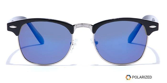 ELITE by Coolwinks S20A5610 Blue Polarized Clubmaster Sunglasses for Men and Women-