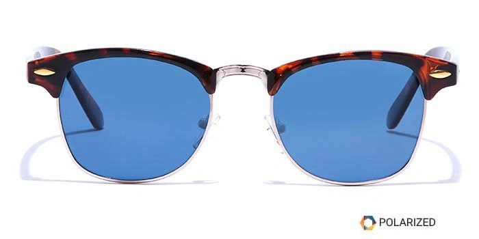 ELITE by Coolwinks S20C5602 Blue Polarized Clubmaster Sunglasses for Men and Women-