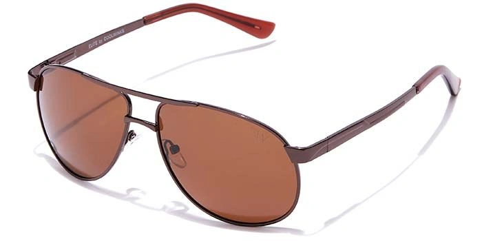 Elite by Coolwinks S15A6474 Brown Polarized Pilot Sunglasses for Men and Women-BROWN-1