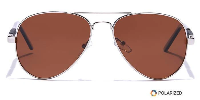 ELITE by Coolwinks S15B5586 Brown Polarized Pilot Sunglasses for Men and Women-