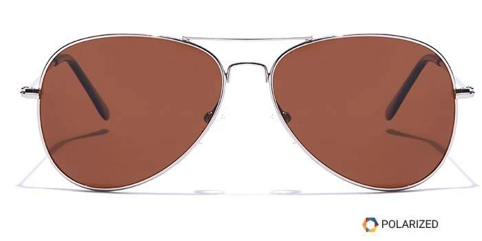 ELITE by Coolwinks S15B5614 Brown Polarized Pilot Sunglasses for Men and Women-