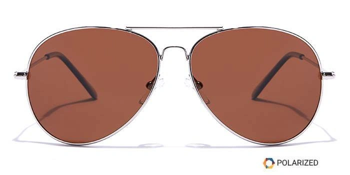 ELITE by Coolwinks S15B5621 Brown Polarized Pilot Sunglasses for Men and Women-