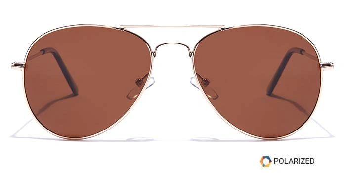 ELITE by Coolwinks S15B6523 Brown Polarized Pilot Sunglasses for Men and Women-