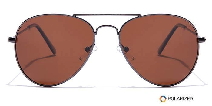 ELITE by Coolwinks S15C5413 Brown Polarized Pilot Sunglasses for Men and Women-