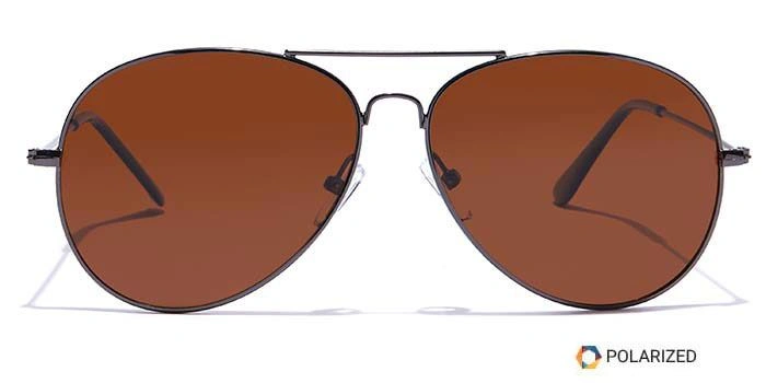 ELITE by Coolwinks S15C5530 Brown Polarized Pilot Sunglasses for Men and Women-