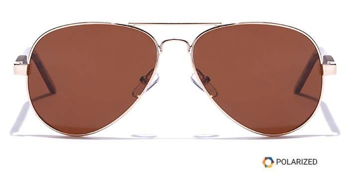 ELITE by Coolwinks S15C5586 Brown Polarized Pilot Sunglasses for Men and Women-