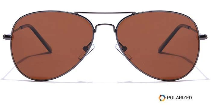 ELITE by Coolwinks S15C5614 Brown Polarized Pilot Sunglasses for Men and Women-