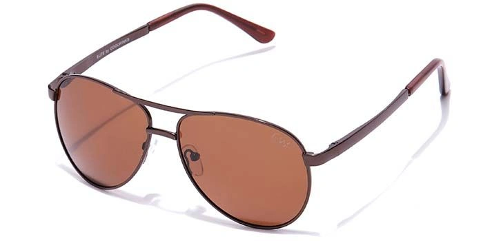 Elite by Coolwinks S15C6437 Brown Polarized Pilot Sunglasses for Men and Women-BROWN-1