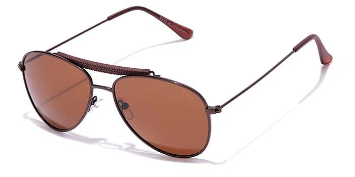 Elite by Coolwinks S15C6486 Brown Polarized Pilot Sunglasses for Men and Women-BROWN-1