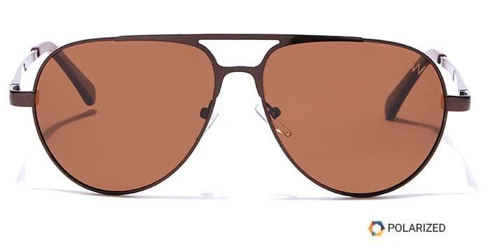 Elite by Coolwinks S15C6490 Brown Polarized Pilot Sunglasses for Men and Women-