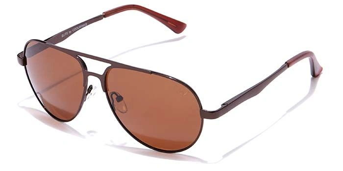 Elite by Coolwinks S15C6490 Brown Polarized Pilot Sunglasses for Men and Women-BROWN-1