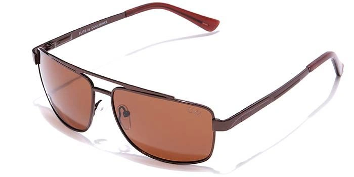 Elite by Coolwinks S15A6476 Brown Polarized Retro Square Sunglasses for Men and Women-BROWN-1