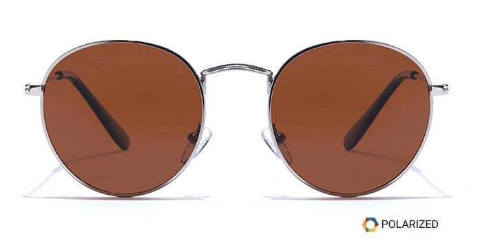 ELITE by Coolwinks S15A5441 Brown Polarized Round Sunglasses for Men and Women-