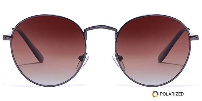 ELITE by Coolwinks S15C5448 Brown Polarized Round Sunglasses for Men and Women-