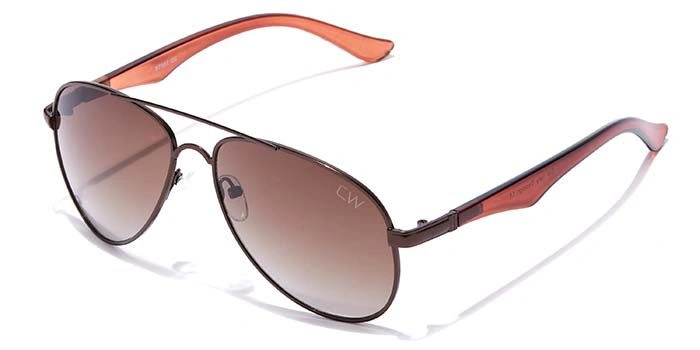 Elite by Coolwinks S15A6462 Brown Tinted Pilot Sunglasses for Men and Women-BROWN-1